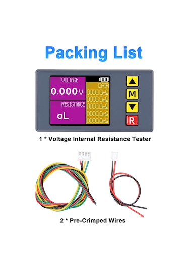 Springsun Ts457 Akü Voltaj Ve İç Direnc Test Cihazı - Kelvin Klips Seti, Dc5v Besleme, Aydınlatmalı Ekran, Otomatik Kapatma, Hassas Ölçüm Çok Renkli