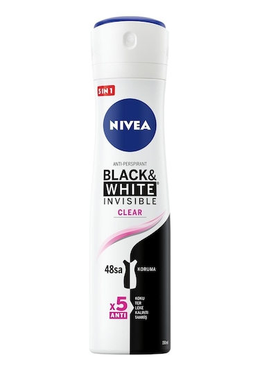 Nivea Black & White Invisible Clear Kadın Sprey Deodorant 150 ML