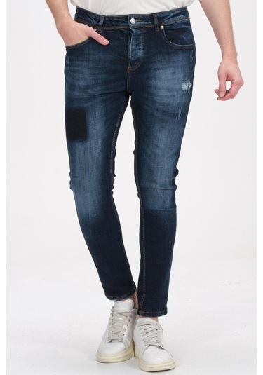 Taş Yıkamalı Erkek Dar Kesim Kot Pantolon