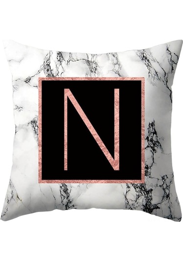 A-z Harf Desenli Mürdüm Kumaş Yastık Kılıfı - 44x44 Cm, Yumuşak Ve Konforlu, Ev Dekoru, Relax İçin, Dış Ticaret Modeli Diğer Diğer