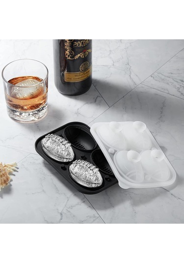 Reedark Basketbol Şekilli Silikon Buz Küpü Kalıbı - 4'lü Set, Kokteyl Ve Viski İçin Eğlenceli Buz Topları Çok Renkli