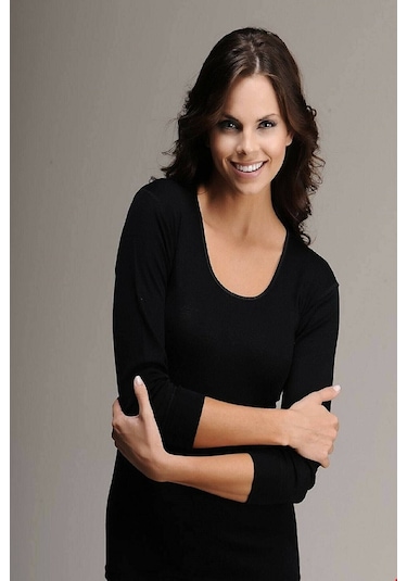 4009&4012 Kadın Uzun Kollu Termal Yün Içlik Takım-siyah 001