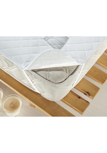 Kapitone Telalı Ped 120x200 Cm Tek Kişilik Alez Beyaz