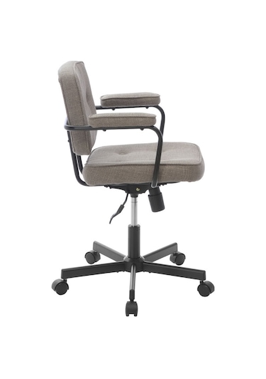 Button Çalışma Sandalyesi Kumaş - Koyu Vizon 62x77-87x60 Cm Bej