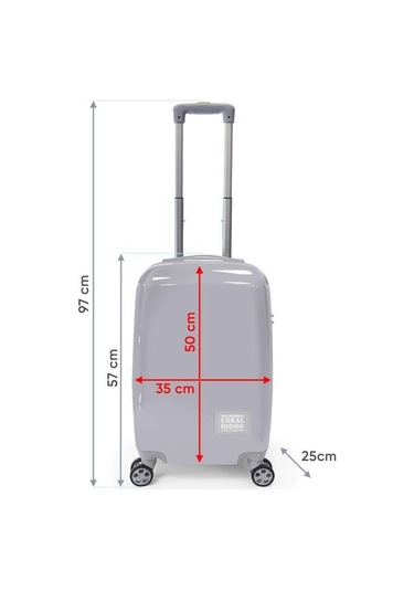 Coral High Leopar Desenli Kabin Boy Valiz 50cm 16550 Çok Renkli