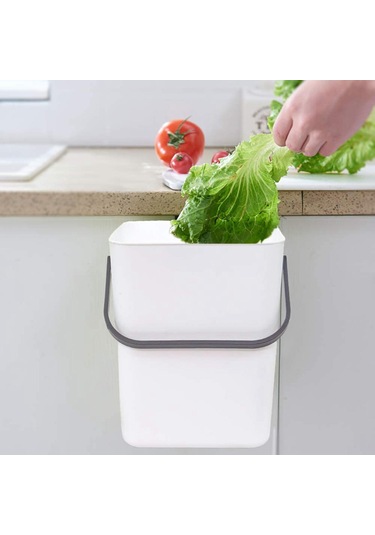 Suntek Modern Atık Çöp Kutusu Duvara Monte Ofis Mutfak Kapağı Beyaz 3l Beyaz