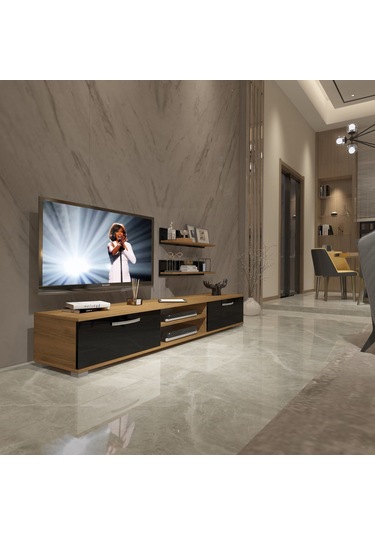Decoraktiv Eko 4 Mdf Dvd Tv Ünitesi Tv Sehpası Pera - Siyah