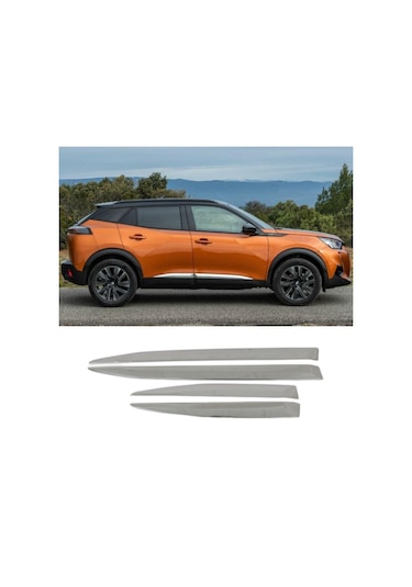 Peugeot 2008 Krom Yan Kapı Çıtası 2020- 4 Parça