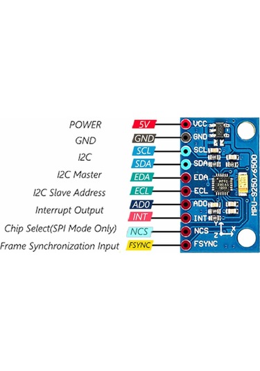 Mpu 9250 Gy-6500 9 Eksen Gyro Ivme Ölçer Manyetometre Sensör Modülü 3 Eksen Ivme Ölçer Manyetik