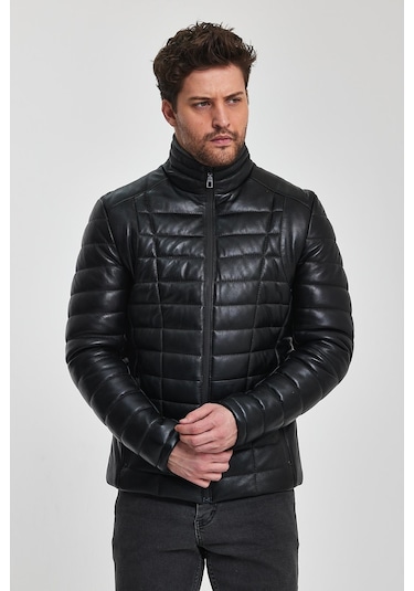 Dennis Siyah Deri Mont 001