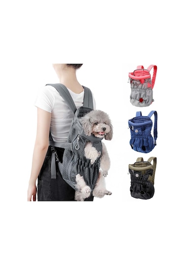 Doglemi Pet Gezi Sırt Çantası Köpek Omuz Göğüs Çantası Nefes Alabilir Örgü Köpek Kedi Çantası, Boyut: L Yeşil Siyah