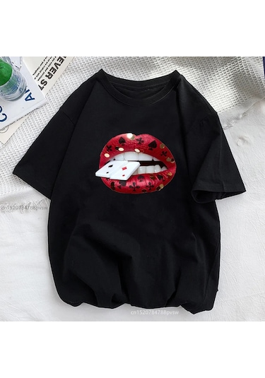 Snapbuy Ejderha Baskılı Kadın T-shirt - Rahat Polyester Gömlek - Genç Kız Üsterkek Fildişi