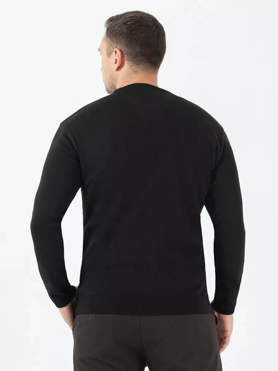 Rew Mark Düz Renkli Yün Kazak 98113913 Siyah