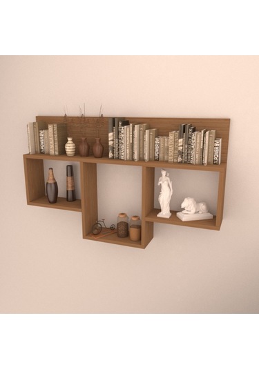 Rafkestir Massa Duvar Rafı Bambu ( Parlak )