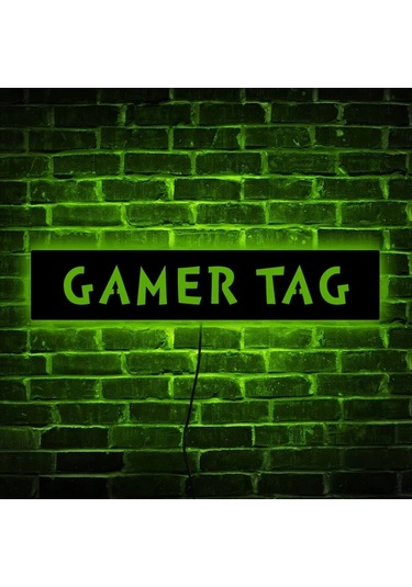 Willowhaven 1 Adet Font 18 11 81inch X 2 36inch Oyuncu Ismi Usb Led Duş Lamba Oyun Odası Hediye Ahşap