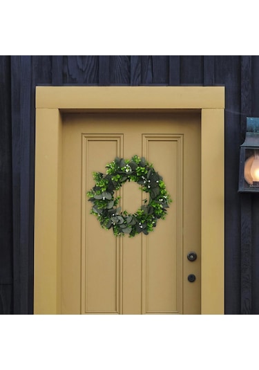 Suntek Çiçek Çelenk Mavi Ayçiçeği Askı Yuvarlak Asılı L