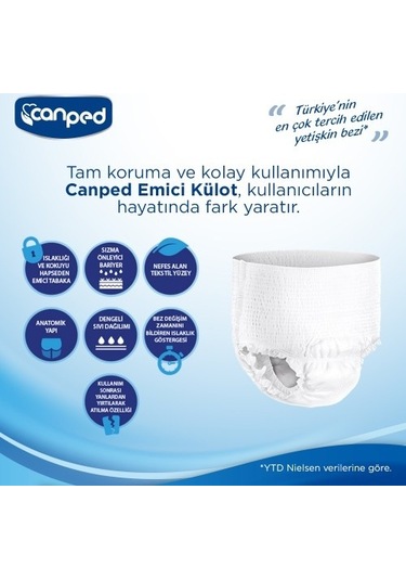 Canped Emici Külot Hasta Bezi XL 30'lu