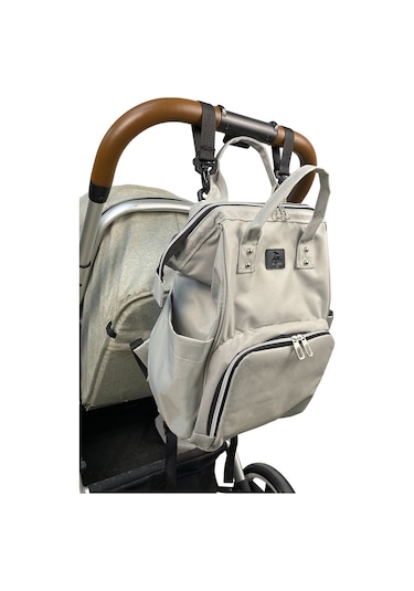 Stylo Star Anne Bebek Bakım Sırt Çantası + Termos Çanta Kül Gri