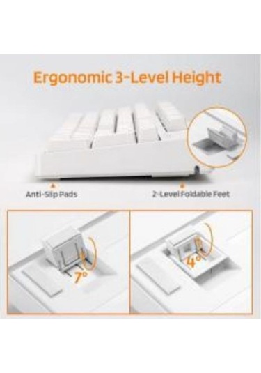 Beyaz Rgb Kırmızı Switch Q Gaming Tam Mekanik Kablolu Oyuncu Klavyesi Bkb4