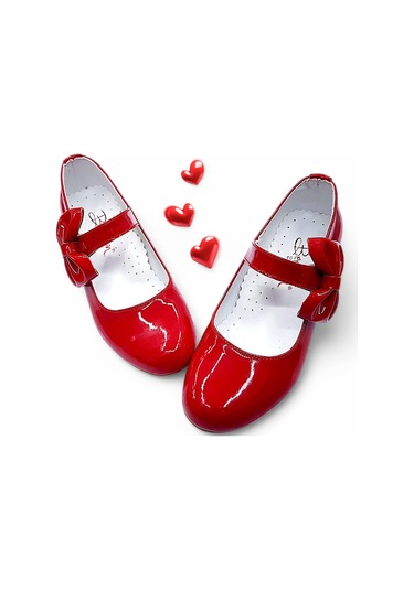 Beebron Ortopedik Topuklu Abiye Kız Çocuk Ayakkabı Glossy Series Abiayk2401 Rugan Kırmızı Rugan Kırmızı