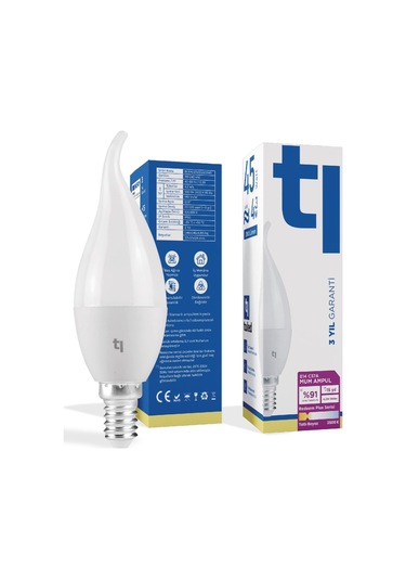 Redeem Plus C37a E14 Mum Ampul, Titreşimsiz, Göz Konforu, 590 Lümen, Tatlı Beyaz, 3500 Kelvin