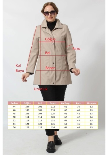 1616 Fermuarlı Cep Detaylı Kapuşonlu Bondit Ceket Camel