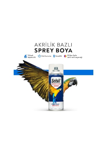 Selsil Rainbow Sprey Boya 400 ML. Siyah Mat