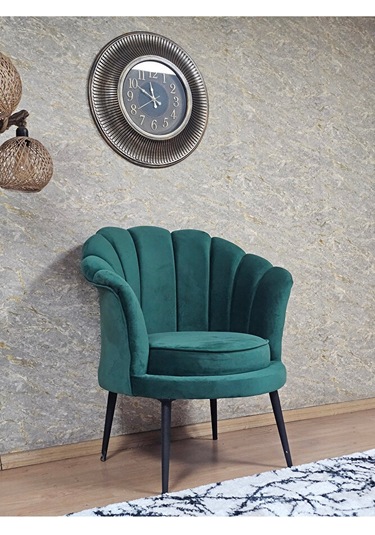 Tekli İstiridye Siyah Boyalı Sivriltme Ayak Çay Seti Koltuk Tekli Çok Renkli