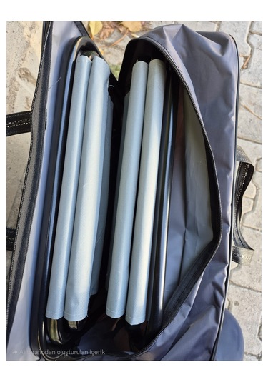 3'lü Katlanabilir Bahçe Piknik Balıkçı Kamp Seti Gri