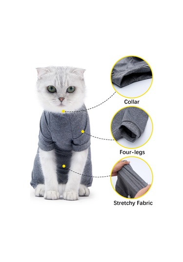 Mufunye Kediler İçin Pet Recovery Suit Dört Bacaklı Karın Yarası Ceketi A C