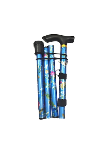 Homyl Katlanabilir Baston Ayarlanabilir 5 Bölümlü El Mavi Mavi