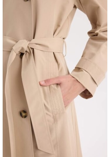 Defacto Su İtici Mevsimlik Trençkot Kruvaze Yaka Düğmeli Cepli Kemerli Apoletli A0593ax25spbn425 Kahve