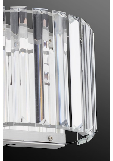 İstanbul Avize Elmas Gümüş Oval Kenarlı Kristal Taşlı Aplik Gümüş