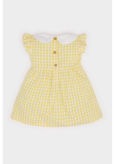 DeFacto Kız Bebek Bebe Yaka Kareli Kısa Kollu Poplin Yazlık Elbise C4536A525SMYL142 DeFacto Kız Bebek Bebe Yaka Kareli Kısa Kollu Poplin Yazlık Elbise C4536A525SMYL142