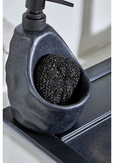 Cooker 180 Ml Seramik Süngerlikli Sıvı Sabunluk Ckr3558 Siyah