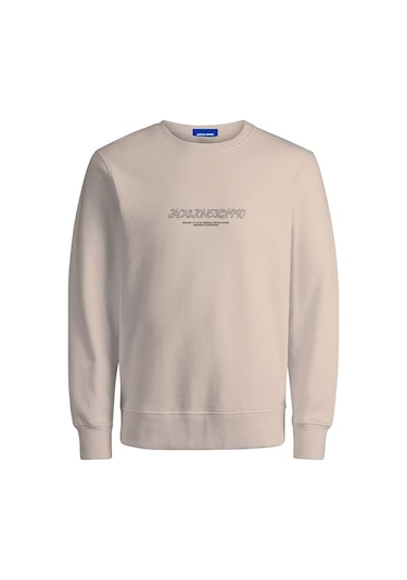 Jack & Jones Erkek Bisiklet Yaka Sweatshirt 12266942 001 - Bej Krem