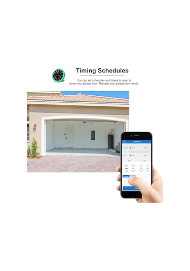 Konesam Akıllı Wifi Garaj Kapısı Kontrol Cihazı - Akıllı Telefon Uygulaması İle Uzaktan Erişim, Zamanlama Ve Ses Kontrolü Google Home/alexa Desteği
