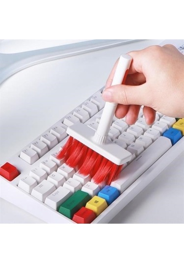 Zmc Bilişim Çok Amaçlı Kırmızı Hassas Fırça Başlıklı Bilgisayar Laptop Temizleme Fırçası