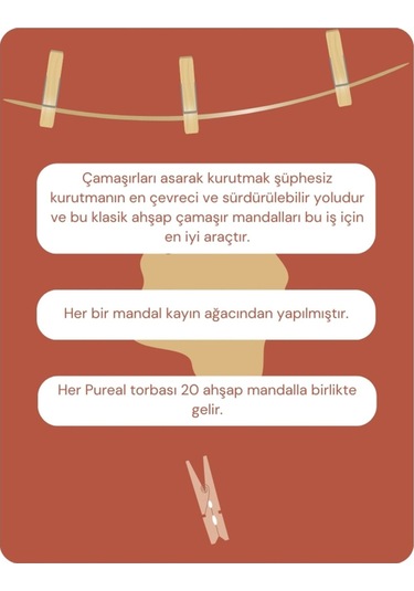 Pureal Ahşap Mandal Ahşap