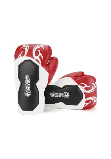 Titan Sport Kırmızı Siyah İşlemeli Boks Eldiveni Çok Renkli