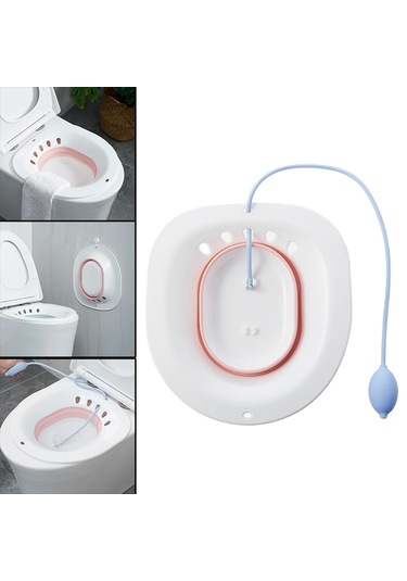 Suntek Sitz Banyo Yıkama Kalça Havzası Katlanır Portatif Bide Pembe+sifon
