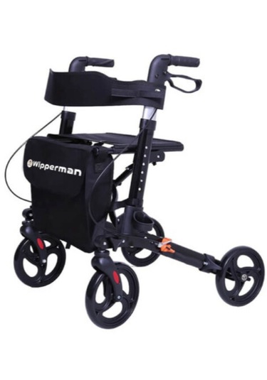 Alüminyum Lüks Rolator Yürüteç Siyah