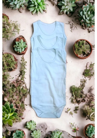 Bebek Basic Ribana Bisiklet Yaka Fitilli 3lü Atlet Body -yeşil Yeşil