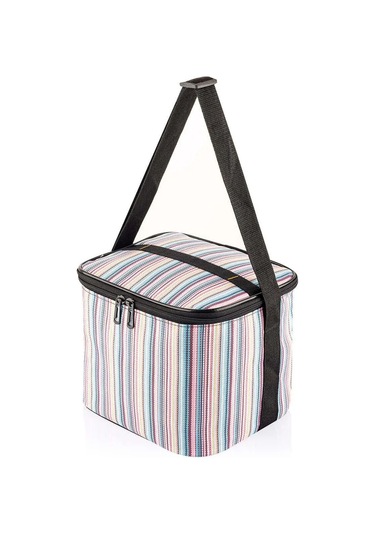 Ns Reliable Kamp Piknik Termal Soğutucu Yalıtımlı Buzluk Termos Çanta 2 Li Set - 960 Çizgi Desenli Çok Renkli