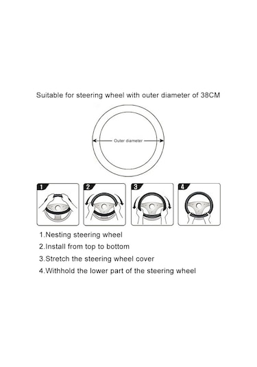 Cbtx 38cm D-şekilli Kabarık Direksiyon Kapağı Kısa Peluş Kaymaz Direksiyon Koruyucu - Gri