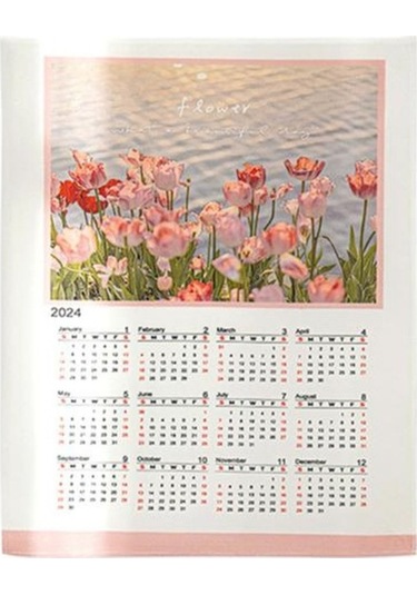 Novahub 2024 Takvim Asılı Kumaş Yumuşak Zengin Renk Zarif Desen Kolay Kurulum Dekoratif Duvar Goblen Arka Plan Takvimi B B