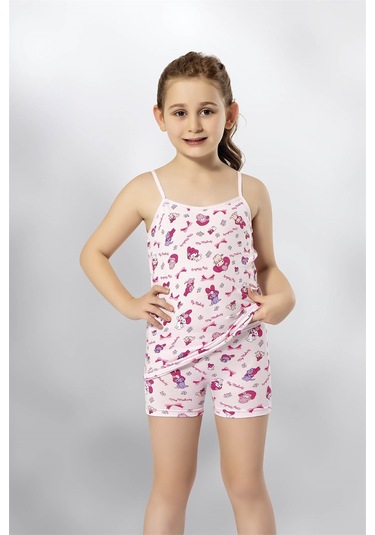 Kota 3407x6 Kız Çocuk 6'lı Karışık Desen İp Askılı Atlet Külot Takım-renkli Asorti