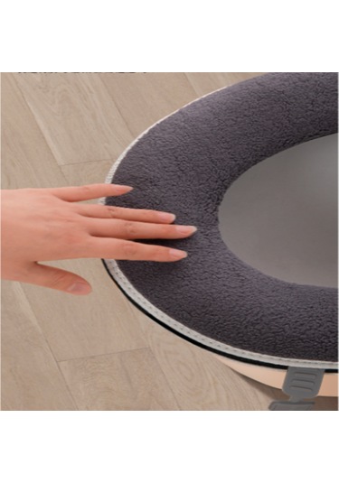 Skycity Gri Ev Tipi Kalınlaşmış Su Geçirmez Evrensel Tuvalet Koltuk Kılıfı Basit Desenli Tuvalet Üstü Pad Mavi