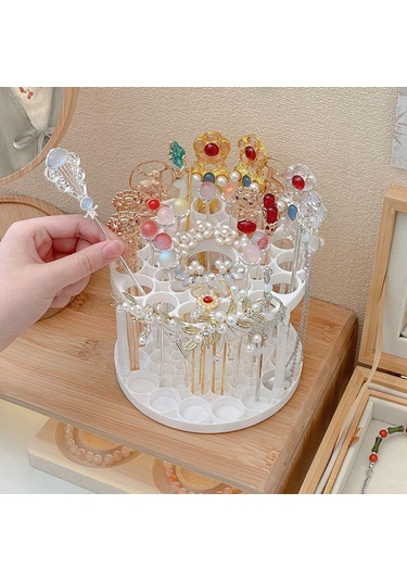 45 Gözlü Toka Saklama Kutusu Çok Fonksiyonlu Büyük Kapasiteli Makyaj Fırçası Saklama Kutusu Masa Düzenleyici Takı Sergileme Standı Diğer