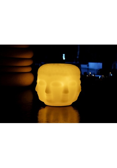 Fener Mum Buddah Krem Kavun Kokulu Dekoratif Mum